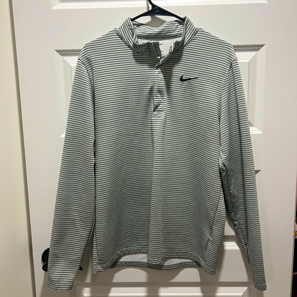 Nike Striped Black and White Polo Shirt